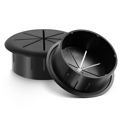 HYCC 2 Inch Desk Grommet Black, Desk Hole Cover - Image 3