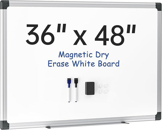 VUSIGN Magnetic Whiteboard 48" x 36", Large Dry Erase Board by VUSIGN