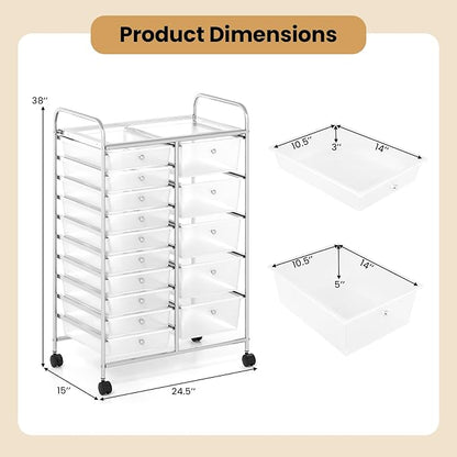 Giantex 15 Drawer Rolling Cart - Image 3