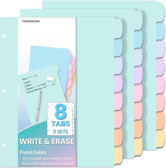 Forvencer 8-Tab Binder Dividers by Forvencer