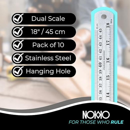 NOKKO Metal Ruler 18 Inch - Image 2