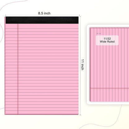 AILZFEI Pink Purple Legal Pads 8.5 x 11 Wide Ruled, Note Pads 30 Sheets/Pad - Image 2