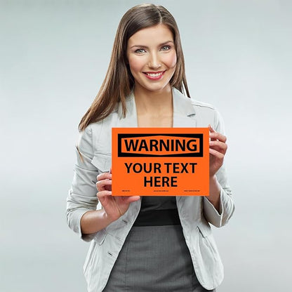 Custom OSHA Style Warning Sign 7" x 10" Adhesive Vinyl Sign, Customizable "Your - Image 2