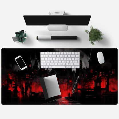 Black Castle Large Mouse Pad Red and Black Mousepad Gaming Playmat Game Mat - Image 3