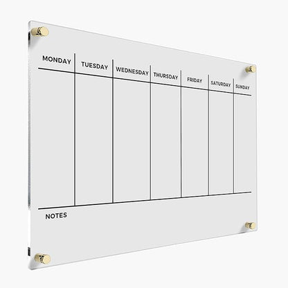 WEEKLY PLANNER Acrylic Wall Personalized Calendar 2026 Personalized Dry Erase by CustomSignExpress