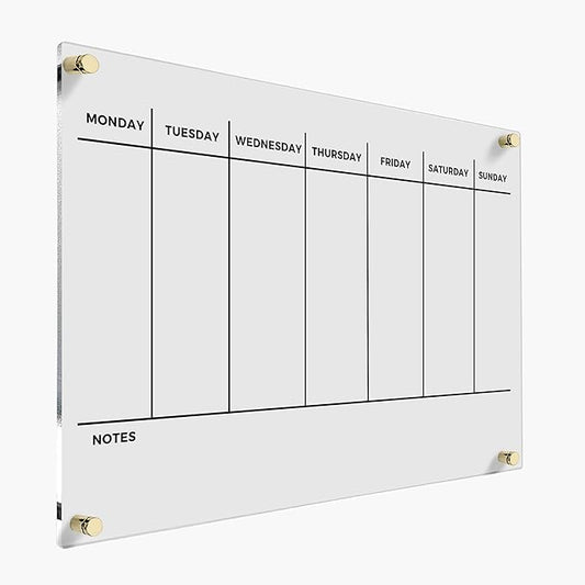 WEEKLY PLANNER Acrylic Wall Personalized Calendar 2026 Personalized Dry Erase by CustomSignExpress