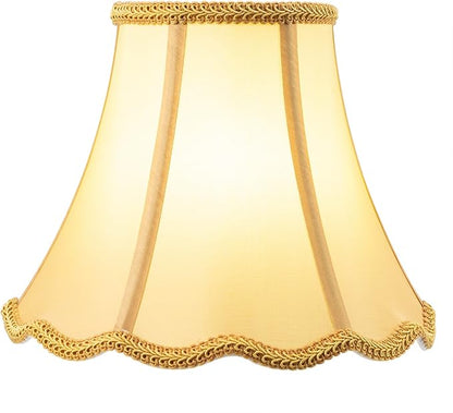 Bell Lamp Shade, Saangseon Scalloped Gold Fabric Lampshade Replacement - Image 5