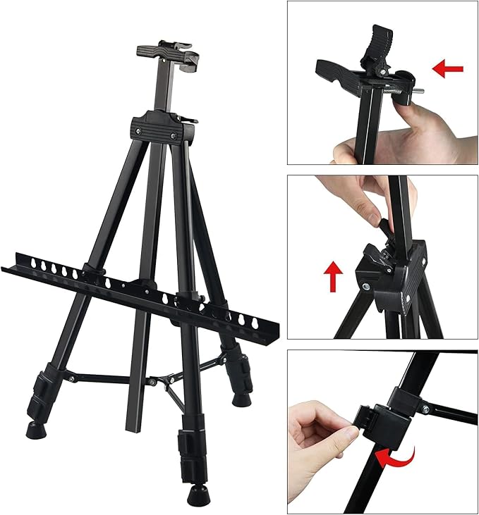 Art Artist Easel Stand for Displaying, RRFTOK Metal Tripod Adjustable Easels - Image 4