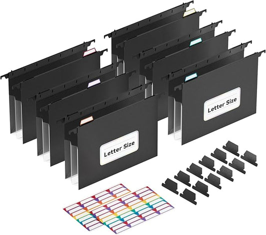 ThinkTex Extra Capacity Plastic Hanging File Folders, 6 Pack Reinforced by ThinkTex