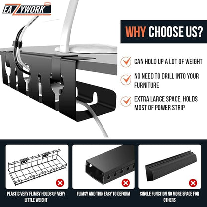 2Pcs 15.75 Inch Super Sturdy Gaming Cable Management Standing Desk wire - Image 3