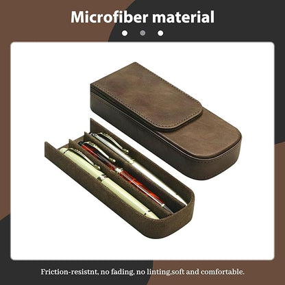 MIVLXLX Leather Triple Pen Case Pencil Pouch Holder - Image 3
