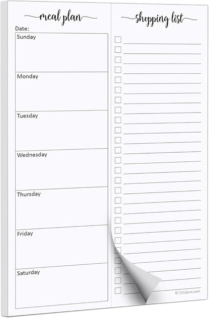 321Done Magnetic Meal Planning Pad, Meal Plan Grocery List Combo, Made in USA by 321Done