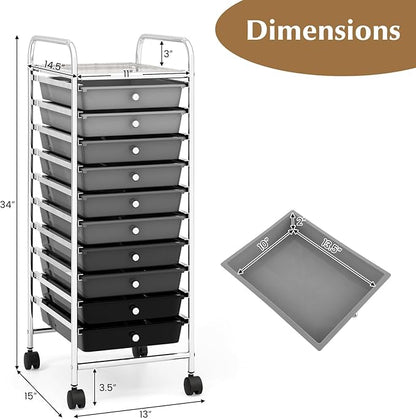 GLACER 10 Drawers Rolling Cart, Storage Cart - Image 3
