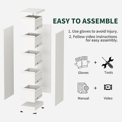 Yukimo 2 Drawer File Cabinet for Home Office, Vertical File Cabinet - Image 8