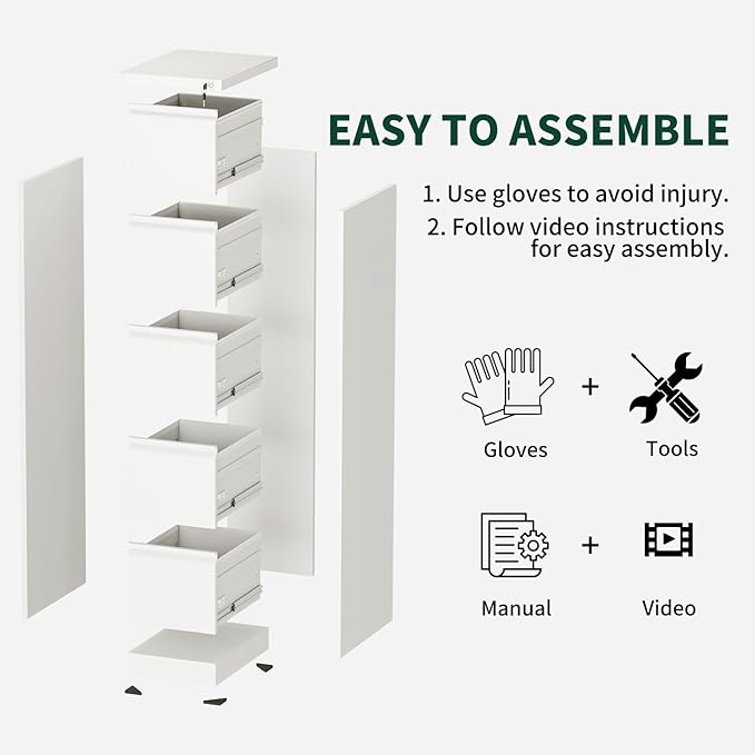 Yukimo 4 Drawer File Cabinet - Image 6