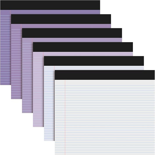 Lincia 6 Pcs 11" x 9.5" Legal Pads College Ruled Notepad Landscape Notebook by Lincia
