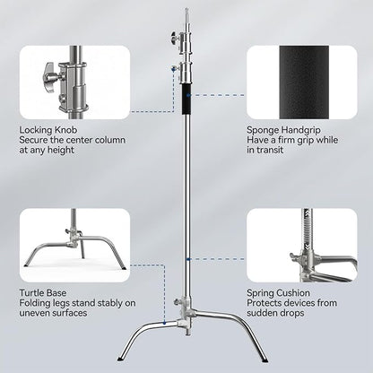 2 Pack Photography C Stand: 100% Stainless Steel - Image 5