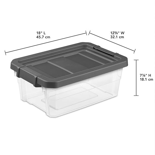 Sterilite 6-Pack Modular Stacker Box, Durable Clear Plastic Storage Bins - Image 4