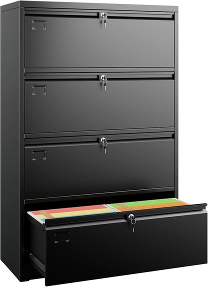 SUXXAN 4 Drawer File Cabinet, Lateral Filing Cabinet by SUXXANFurniture