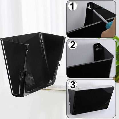Tenceur 10 Pcs Single Pocket Wall Mount File Holder Black Plastic Wall Pocket - Image 6