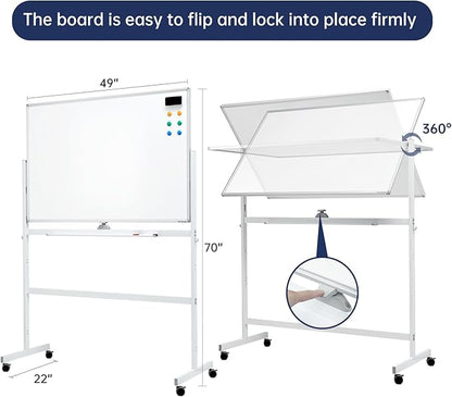 Large Dry-Erase Rolling Magnetic Whiteboard - Image 2
