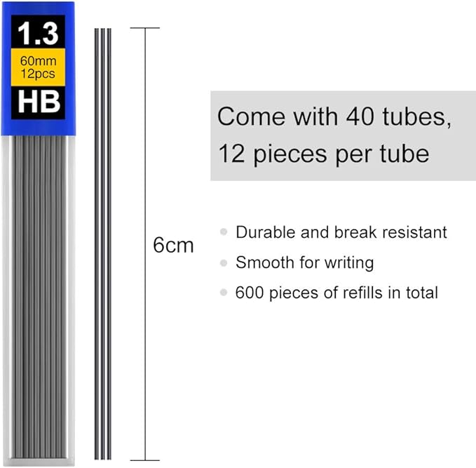 Coopay 480 Pieces Lead Refill 1.3 mm HB Break Resistant Mechanical Pencil Lead - Image 2