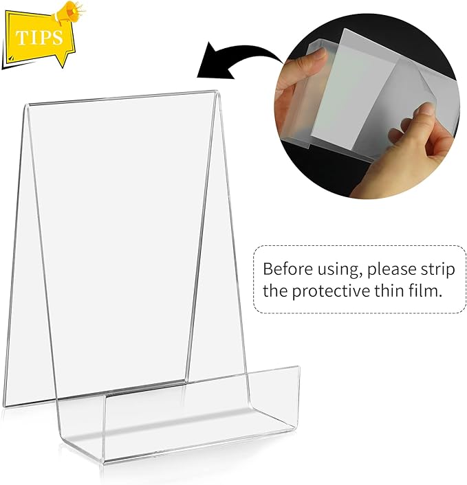 ZOEY Acrylic Book Stand with Ledge Clear Display Easels Plate - Image 3