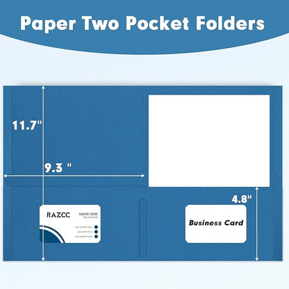 Two Pocket Folders, RAZCC 50 Pack 2 Pocket Folders Fit Letter Size Paper - Image 2