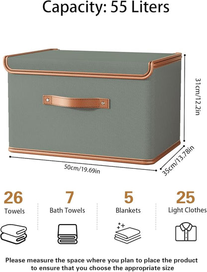 Tuza 2 Pack Storage Bins with Lids, Collapsible Closet Organizer Container - Image 2