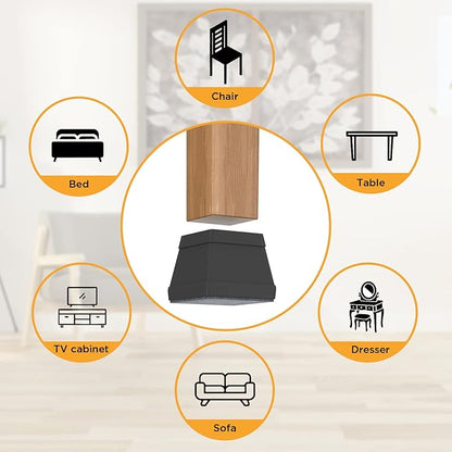 16 PCS Square Chair Leg Floor Protector, Silicone Chair Leg Cover, Furniture - Image 7