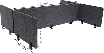 ReFocus Raw Clamp-On Acoustic Desk Divider Mounted Privacy Panel Set – Reduce - Image 2