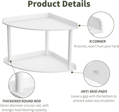 Sezanrpt 2 Tier Acrylic Corner Shelf Organizer Storage 9.5x9.5x8 Inch, Study - Image 4