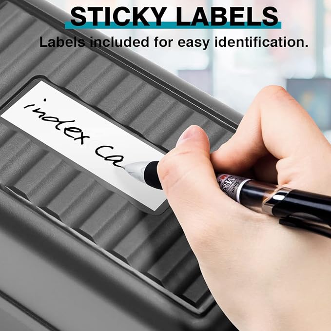H4D Index Card Holder 3x5, Index Card Box Organizer Case, 3x5 Flash Note Card - Image 4