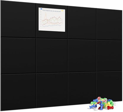 Neatsure Large Cork Board for Wall, 12 Panels Felt Tiles Tack Push Pin Board by Neatsure