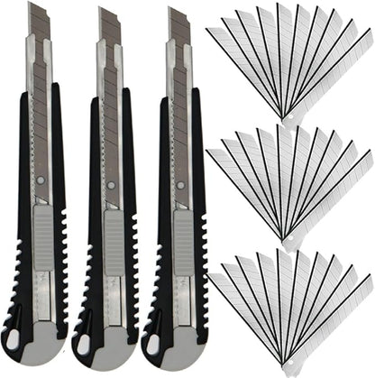 WEKOIL 9mm Snap Off Utility Knife 3 Pack High Hardness Retractable Box Cutters by WEKOIL