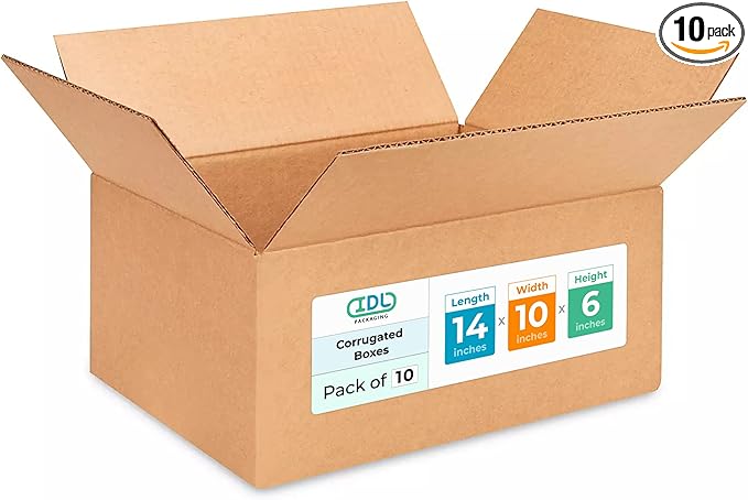 Medium Moving & Shipping Boxes 14x10x6 inches by IDLPackaging