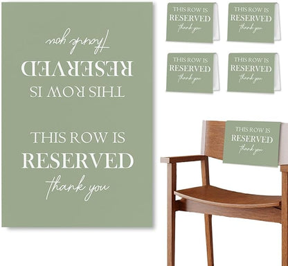 ChissNook Reserved Seating Chair Signs, This Row Is Reserved Pew Cloths Seating by Unknown