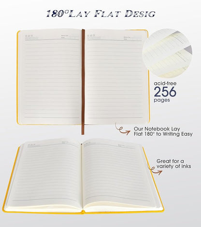 Biuwory Lined Journal Notebook for Women Men, 256 Pages A5 Hardcover Leather - Image 5