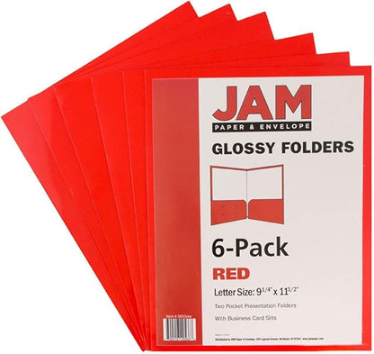 JAM PAPER Laminated Two Pocket Glossy School Folders - Image 6