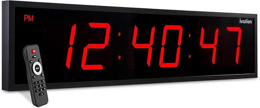 Ivation Huge Oversized 72" Large Digital LED Clock | Big Digital Clock by Ivation