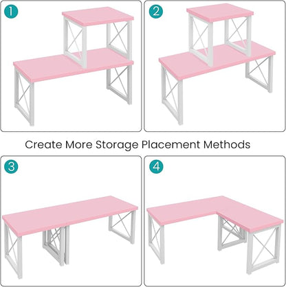 ELITEROO Desktop Shelf, 2 Tier Independent Stackable Desk Stand, Adjustable - Image 6