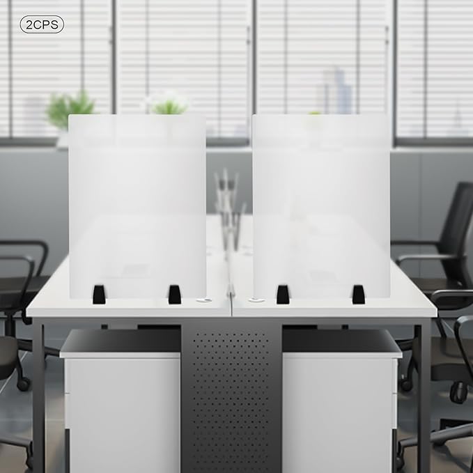 2 Pack Desk Privacy Panels & Dividers, 24 * 18" Frosted Acrylic Desk Partition - Image 9