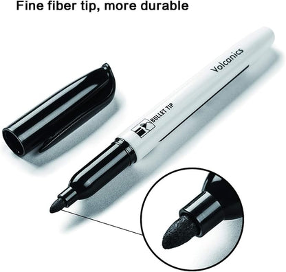 Volcanics Black Dry Erase Markers Low Odor Fine Whiteboard Markers Thin Box of - Image 3