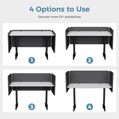 MORDEER 47.2 Inch Desk Divider Panels Set, Acoustic Divider Panel - Image 6