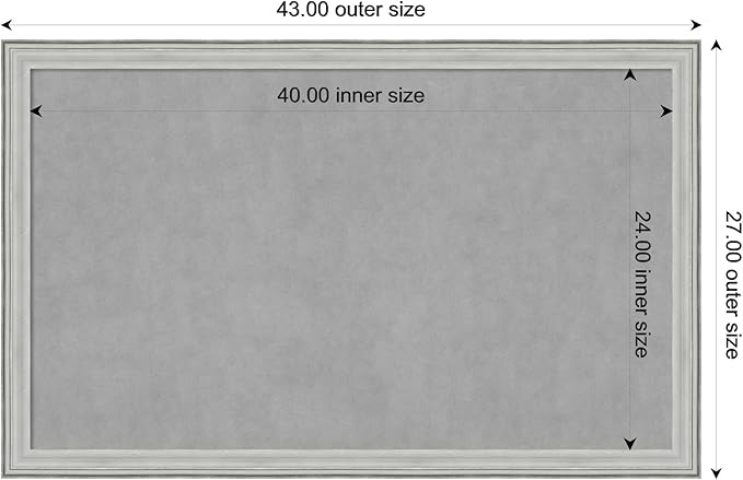 Amanti Art Silver Framed Magnetic Board 27x43 Large Vision Board - Image 3