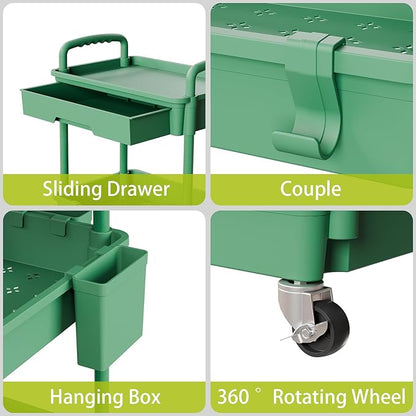 Sorgion 4 Tier Rolling Cart Organizer, Art Craft Diaper Bedside Snack Laundry - Image 4