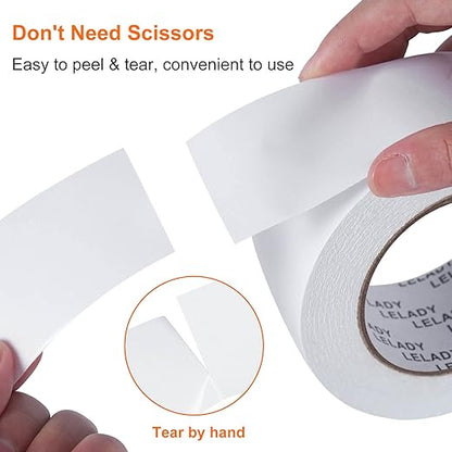 LELADY Double Sided Tape 2 Inch x 40 Yards- 1 Roll Double-Sided Adhesive Sticky - Image 4