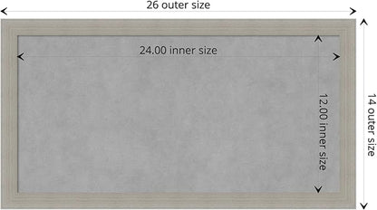 Amanti Art Grey Framed Magnetic Board 14x26 Small Vision Board - Image 4