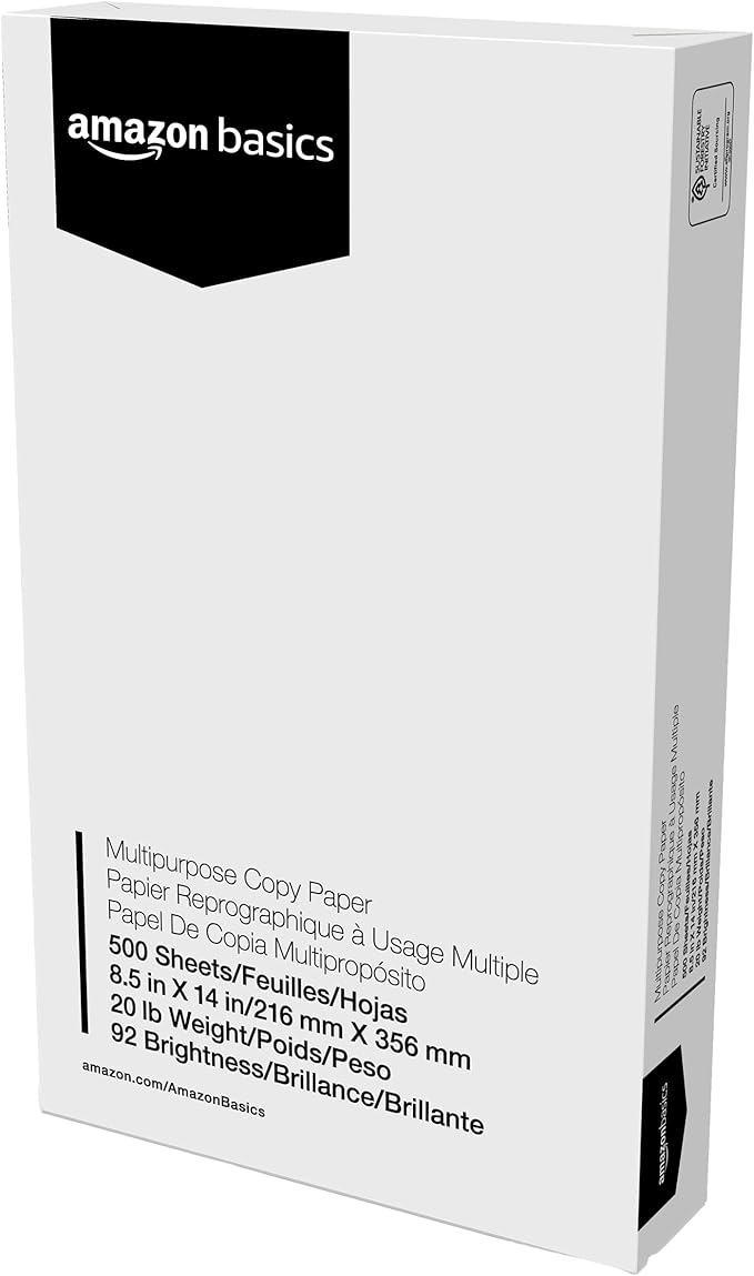 Amazon Basics Multipurpose Copy Printer Paper, 20 lb, 8.5 x 14 Inches, 10 Reams - Image 3