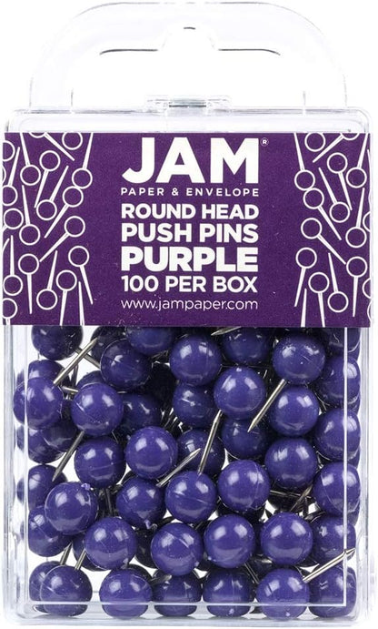 JAM PAPER Colorful Push Pins by JAMPaper
